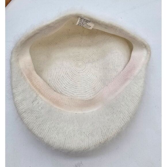 David & Young Angora & Nylon White Beret Hat - Picture 7 of 7
